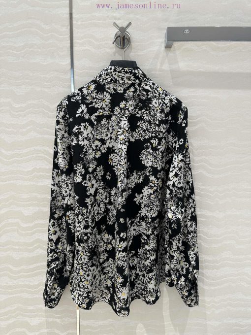 ️️ High Intelligence Dressing AC76957 Bu Small Daisy Printed Silk Shirt Heavyweight Moomi 100% jjy4m2ju - Image 10