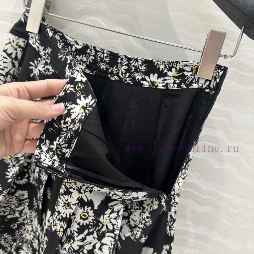 ️️ High Intelligence Dressing AB76958 Bu Small Daisy Printed Silk Half Skirt 100% Silk Double Z w5zjf0qp - Image 6