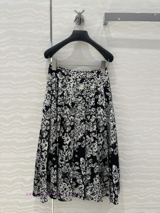 ️️ High Intelligence Dressing AB76958 Bu Small Daisy Printed Silk Half Skirt 100% Silk Double Z w5zjf0qp - Image 10