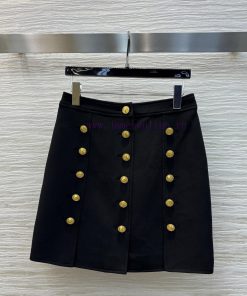 CB76967 Louis Vuitton 25 Spring/Summer Logo Gold Buckle Decorative A-line Half Skirt Elegant An nq7tckoz