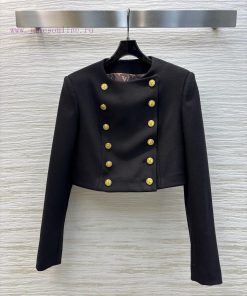 CW76968 Louis Vuitton 25 Spring/Summer Double Row Gold Buckle Short Suit Jacket With Round Neck wcc1myn2