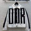 CT76976 Dior 25 Early Spring New Collection Stripe Printed Denim Jacket In Black And White Very 396mf79l