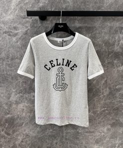 ZT60862 Celine25Ss Spring/Summer New Letter Printed Round Neck Short Sleeve T-shirt | Made Of N oj49d0rm