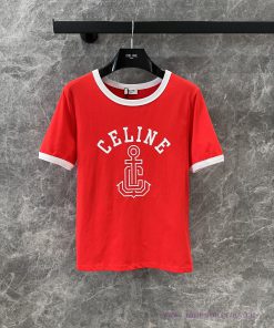 ZT60862 Celine25Ss Spring/Summer New Letter Printed Round Neck Short Sleeve T-shirt | Made Of N 1a026eex