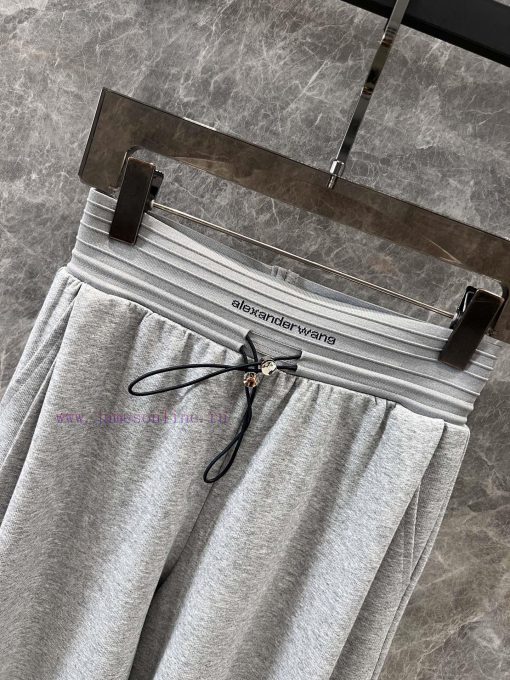 ZK60869 Alexander Wang 25Ss Early Spring New Letter Waist Drawstring Casual Wide Leg Pants 丨 Pr d0z95lmt - Image 4