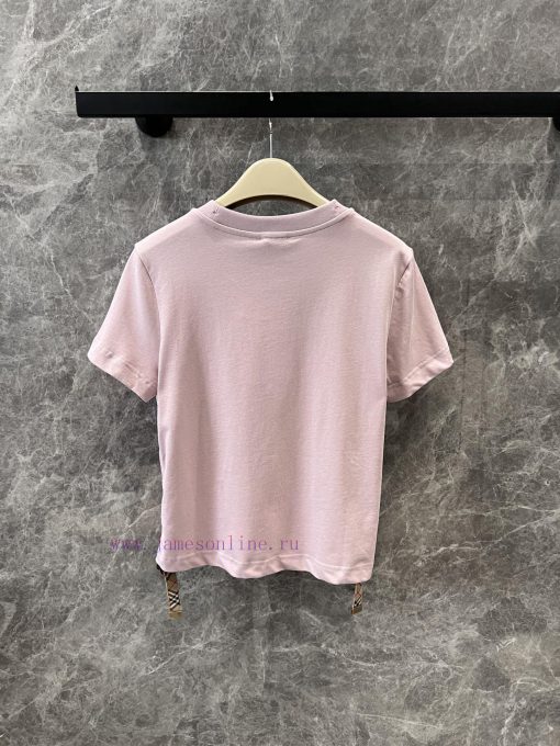 ZT60871 Burberry 25Ss Spring/Summer New Collection Waist Drawstring Grid Decorative Cotton Roun y91xcdha - Image 3