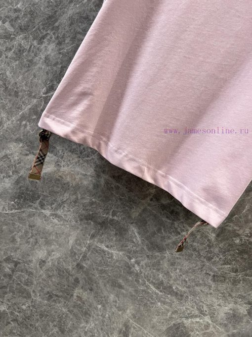 ZT60871 Burberry 25Ss Spring/Summer New Collection Waist Drawstring Grid Decorative Cotton Roun y91xcdha - Image 9