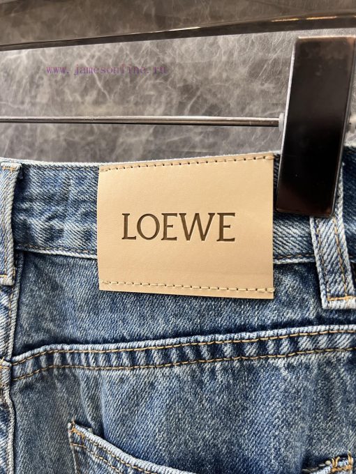 ZK60872 Loewe 25Ss Spring/Summer New Retro Washed Blue Denim Sickle Jeans | Produced With Impor 6j41hu8r - Image 7