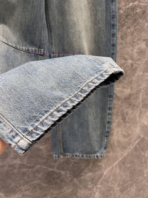 ZK60872 Loewe 25Ss Spring/Summer New Retro Washed Blue Denim Sickle Jeans | Produced With Impor 6j41hu8r - Image 9