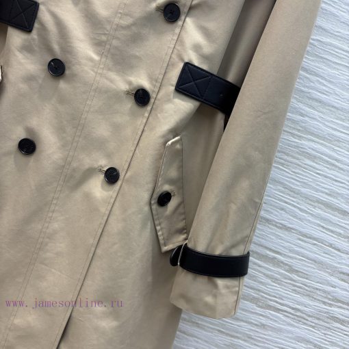 CW76995 Dior 25 New Style Long Patchwork Leather Waist Windbreaker Jacket Bold And Unique Doubl 6utpjppb - Image 7