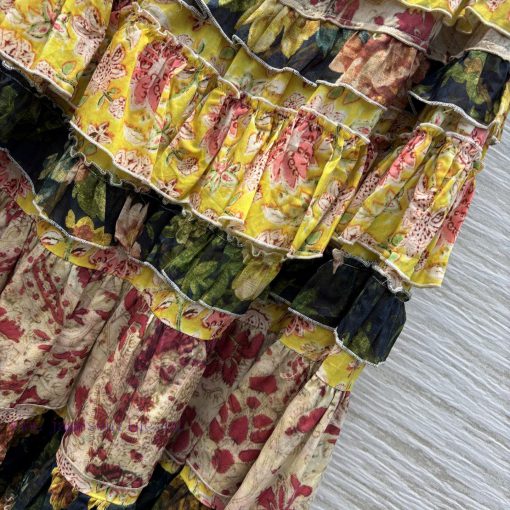 CB76999 Valentino 25 Spring/Summer New Collection Ethnic Style Layered Cake Design Half Skirt S ht8ki3yr - Image 8