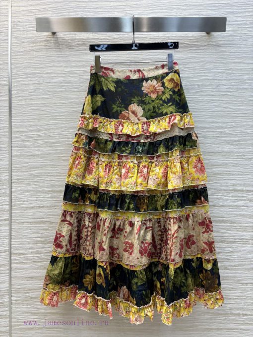 CB76999 Valentino 25 Spring/Summer New Collection Ethnic Style Layered Cake Design Half Skirt S ht8ki3yr - Image 9