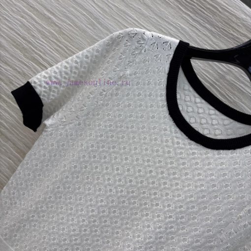CL77003 Gucci 25 Early Spring New Collection Contrasting Short Sleeved Knitted Dress With A Cin n4g1zl1p - Image 4