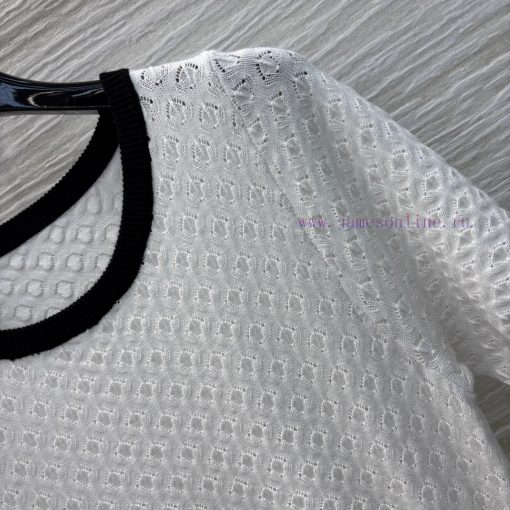 CL77003 Gucci 25 Early Spring New Collection Contrasting Short Sleeved Knitted Dress With A Cin n4g1zl1p - Image 6