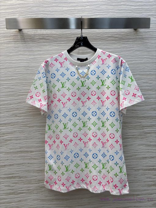 CT77013 Louis Vuitton 25 Early Spring New Item Classic Floral Pattern Casual Short Sleeved T-sh umhsi3ub