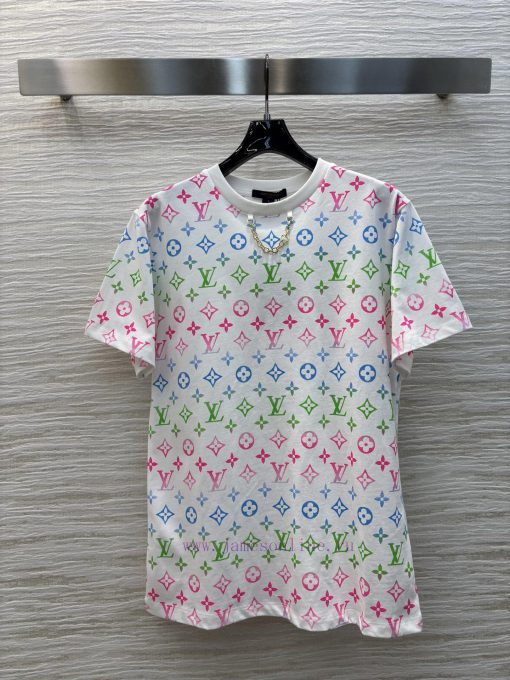 CT77013 Louis Vuitton 25 Early Spring New Item Classic Floral Pattern Casual Short Sleeved T-sh umhsi3ub - Image 2