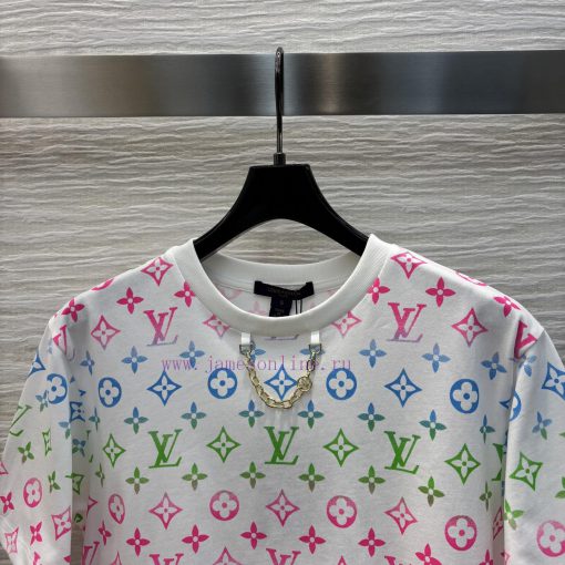 CT77013 Louis Vuitton 25 Early Spring New Item Classic Floral Pattern Casual Short Sleeved T-sh umhsi3ub - Image 3