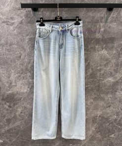 ZK60891 Chanel 25Ss Spring/Summer New Alphabet Embossed High Waist Slim Straight Jeans | Made R 8v3r13xq