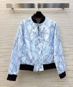 CW77067 Louis Vuitton 25 Early Spring Double-sided Printed Stand Up Collar Jacket Jacket Can Be slpxplmt