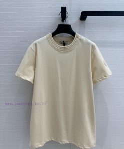 BT77073 Moncler 25 Spring/Summer New Knitted Hook Flower Round Neck T-shirt Embroidered Badge D hb0vbk1o