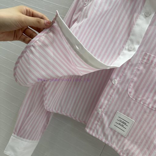 Strongly Recommend BC77077 Th * B * 25 Spring/Summer New Pink Striped Long Sleeve Shirt With Cl 83bonz7c - Image 5