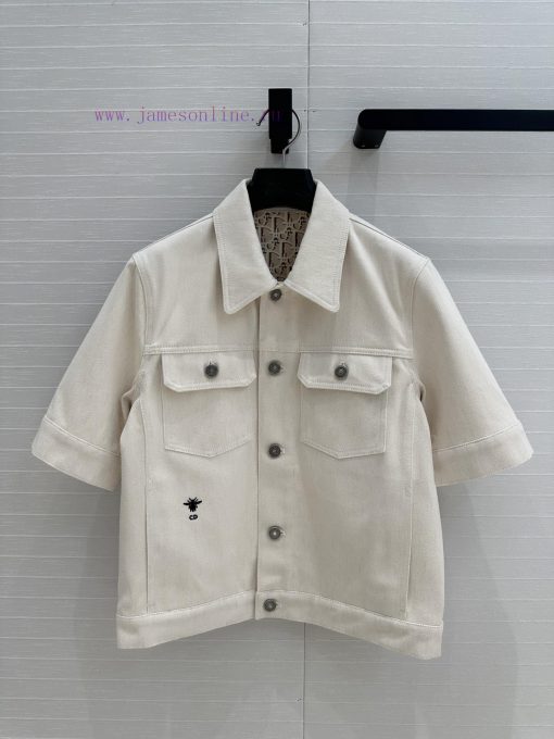 BW77080 Miss Dior Spring/Summer New Product Beige Cowboy Short Sleeved Jacket With Customized I 3uy5wbb7