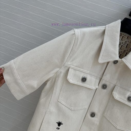 BW77080 Miss Dior Spring/Summer New Product Beige Cowboy Short Sleeved Jacket With Customized I 3uy5wbb7 - Image 4
