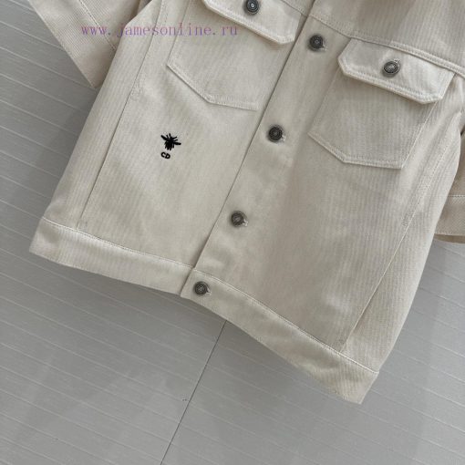 BW77080 Miss Dior Spring/Summer New Product Beige Cowboy Short Sleeved Jacket With Customized I 3uy5wbb7 - Image 6