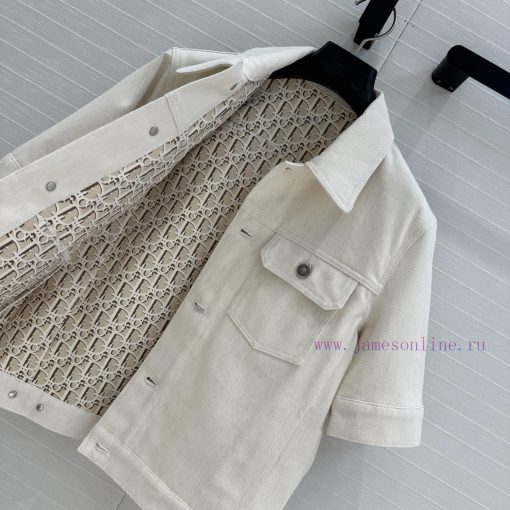 BW77080 Miss Dior Spring/Summer New Product Beige Cowboy Short Sleeved Jacket With Customized I 3uy5wbb7 - Image 7