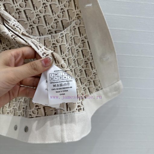 BW77080 Miss Dior Spring/Summer New Product Beige Cowboy Short Sleeved Jacket With Customized I 3uy5wbb7 - Image 8