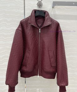 High End AW76385 BV Weaving Technology Retro Modern Fashion Essential Leather Jacket With Doubl bnqadnxg