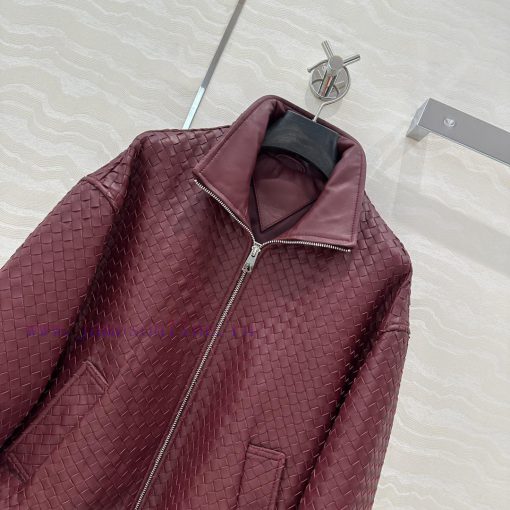 High End AW76385 BV Weaving Technology Retro Modern Fashion Essential Leather Jacket With Doubl bnqadnxg - Image 3