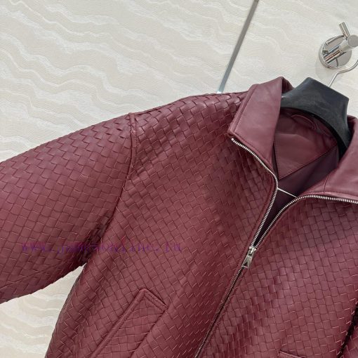 High End AW76385 BV Weaving Technology Retro Modern Fashion Essential Leather Jacket With Doubl bnqadnxg - Image 4
