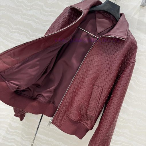 High End AW76385 BV Weaving Technology Retro Modern Fashion Essential Leather Jacket With Doubl bnqadnxg - Image 9