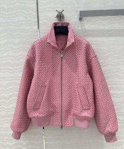 High End AW76385 BV Weaving Craftsmanship Retro Modern Fashion Essential Leather Jacket With Do xavb5bx9