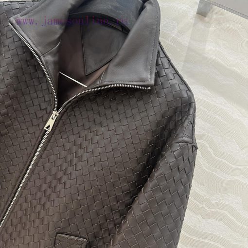 High End AW76385 BV Weaving Craftsmanship Retro Modern Fashion Essential Leather Jacket With Do srjouoh7 - Image 4