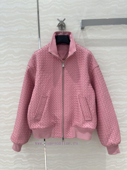 High End AW76385 BV Weaving Craftsmanship Retro Modern Fashion Essential Leather Jacket With Do xavb5bx9 - Image 2