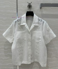 AC77100 Row Style Long Termism Heavy Industry Positioning Floral Embroidery Linen Short Sleeved 5ouzy5tu
