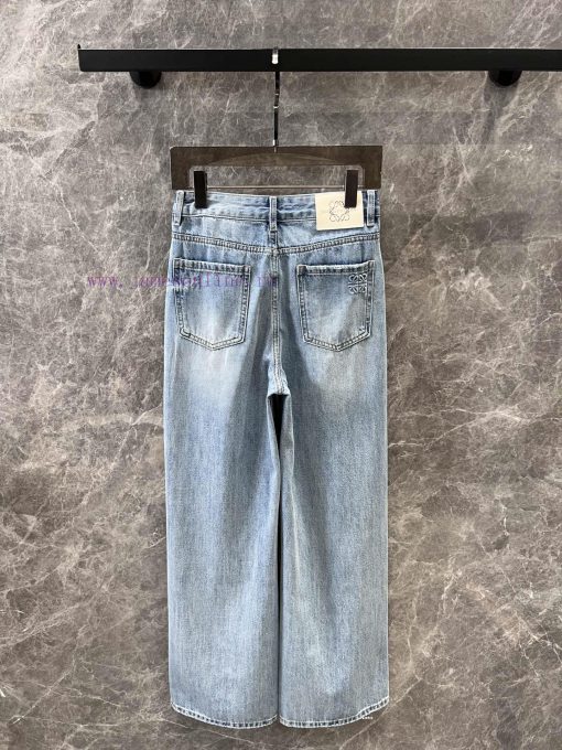 ZK60897 Loewe25Ss Spring/Summer New Three Grain Button Heavy Industry Inkjet Cowboy Pants | The pdayhg94 - Image 3