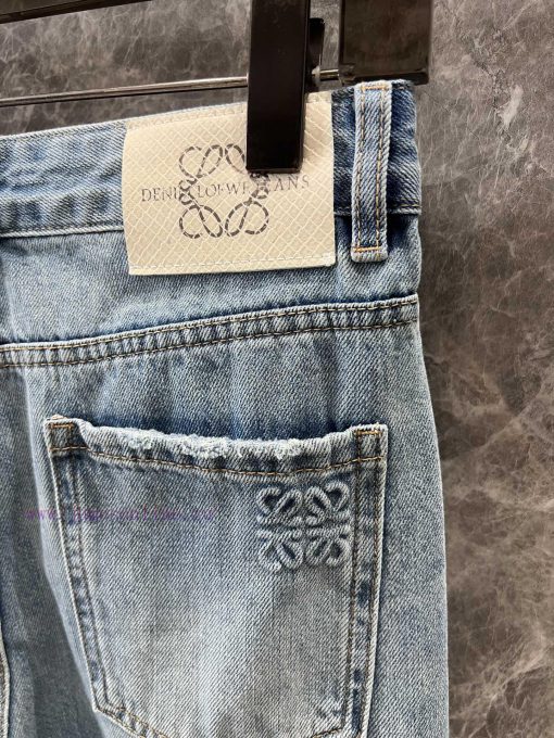 ZK60897 Loewe25Ss Spring/Summer New Three Grain Button Heavy Industry Inkjet Cowboy Pants | The pdayhg94 - Image 7