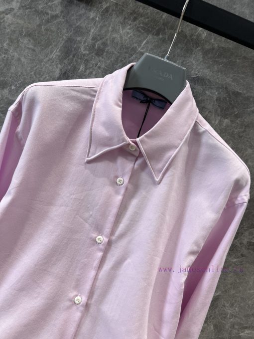 ZC60898 Prada 25Ss Spring/Summer New Triangle Label Twist Music Long Sleeve Shirt | Yb Develops hcqwq6x5 - Image 4