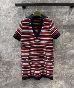 ZL60902 Gucci25Ss Spring And Summer New Product Retro Black White And Red Color Knitted V-neck p86qyhy7