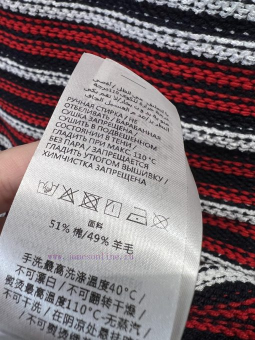 ZL60902 Gucci25Ss Spring And Summer New Product Retro Black White And Red Color Knitted V-neck p86qyhy7 - Image 10