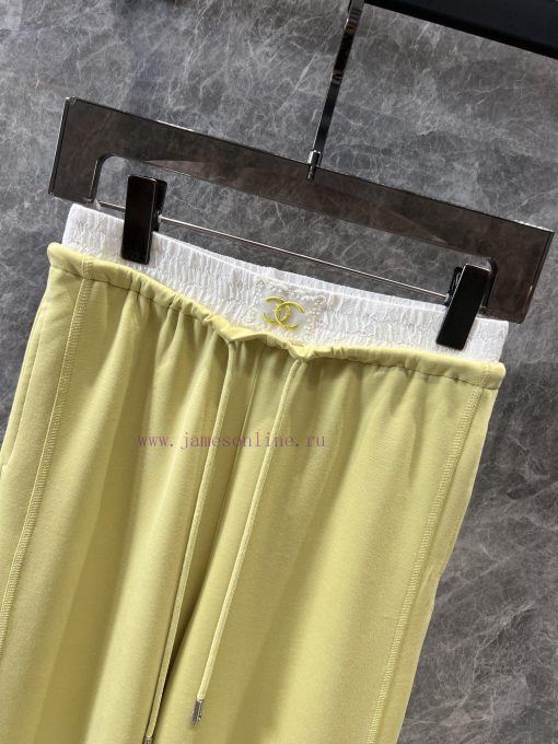 ZK60908 Chanel 25Ss Spring/Summer New Color Contrast Waist Drawstring Casual Pants 丨 Available ncl52xdy - Image 4
