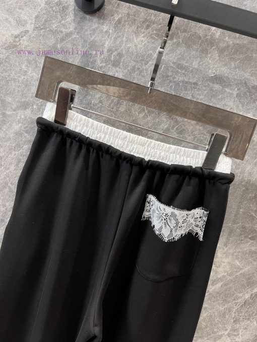 ZK60908 Chanel 25Ss Spring/Summer New Color Contrast Waist Drawstring Casual Pants 丨 Available iyq90bwf - Image 5