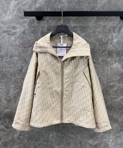ZW60909 Dior 25Ss Spring/Summer New Oblique Jacquard Hooded Drawstring Jacket Coat | Developed b65wsoyg