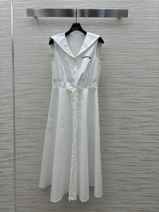 CL77111 Miu Miu 25 Spring/Summer College Style Navy Collar Sleeveless Dress With Youthful And E be6pyzrm