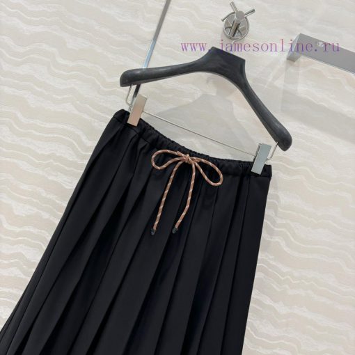 AB75695 Miu Miu Dress Academy Style Girls' Folded Long Half Skirt Imported Twill Spun Fabric Te 968jxf72 - Image 3