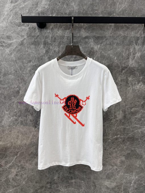 ZT59107 Moncler 25ss Early Spring New Micro Label Pattern Design Round Neck Short Sleeved T-shi 4seophge