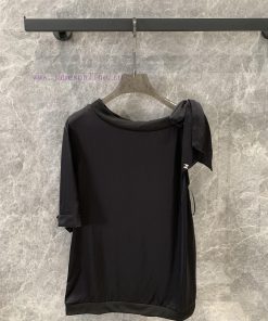 ZT55644 Chan * 24s Spring/Summer New Product Butterfly Tie Round Neck Single Sleeve Small Top M 93ekkepy